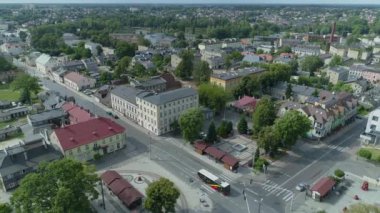 Güzel Panorama Meydanı Zgierz Hava Manzarası Polonya. Yüksek kalite 4k görüntü
