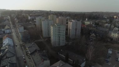 Güzel gökdelenler Bielsko Biala Hava Görüntüsü Polonya. Yüksek kalite 4k görüntü