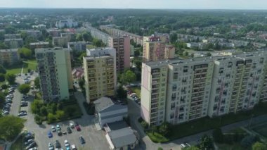 Güzel gökdelenler Dolnoslaskie Belchatow Hava Manzaralı Polonya. Yüksek kalite 4k görüntü