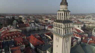 Güzel Katedral Bielsko Biala Hava Manzarası Polonya. Yüksek kalite 4k görüntü