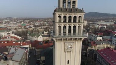 Güzel Katedral Bielsko Biala Hava Manzarası Polonya. Yüksek kalite 4k görüntü