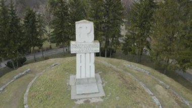 Güzel Heykel Parkı Chelm Hava Manzarası Polonya. Yüksek kalite 4k görüntü