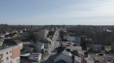 Güzel Panorama Konutları Tarnogrod Havacılık Manzarası Polonya. Yüksek kalite 4k görüntü