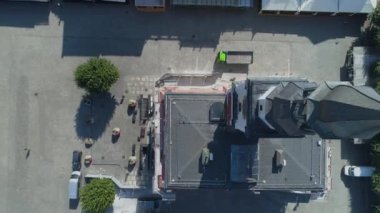 Market Meydanı Eski Şehir Leszno Hava Manzarası Polonya. Yüksek kalite 4k görüntü