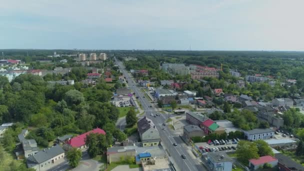 Vackra Panorama Bostäder Zgierz Flygfoto Polen Högkvalitativ Film — Stockvideo