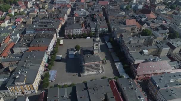 Площа Ринок Старе Місто Leszno Air View Poland Високоякісні Кадри — стокове відео