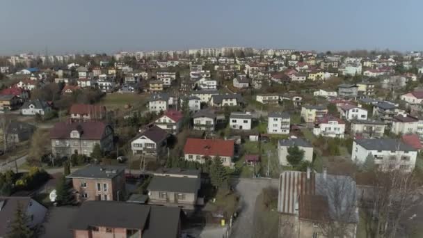 Prachtig Panorama Housing Estate Bielsko Biala Aerial View Polen Hoge — Stockvideo