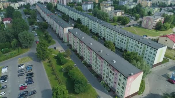 Prachtige Woningbouw Dolnoslaskie Belchatow Luchtfoto View Polen Hoge Kwaliteit Beeldmateriaal — Stockvideo