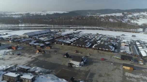 Nieuwe Marktplaats Targowica Nowy Targ Luchtfoto Polen Hoge Kwaliteit Beeldmateriaal — Stockvideo