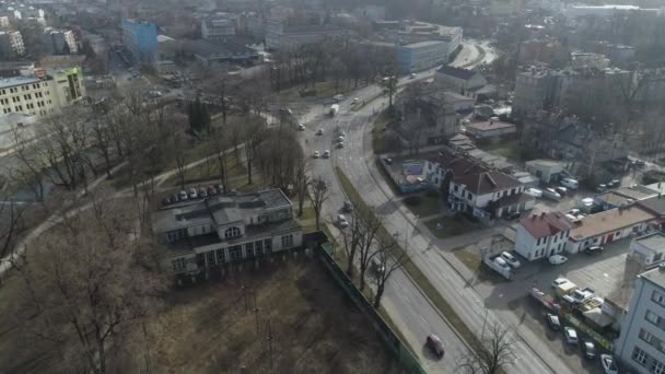 Schöne Straße Bielsko Biala Luftaufnahme Polen Hochwertiges Filmmaterial — Stockvideo