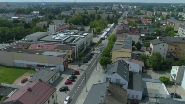 Krásná Promenáda Deptak Belchatow Aerial View Polsko Vysoce Kvalitní Záběry — Stock video