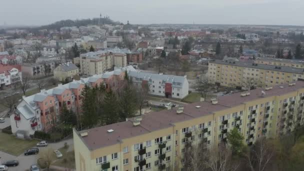 Bella Panorama Downtown Chelm Vista Aerea Polonia Filmati Alta Qualità — Video Stock