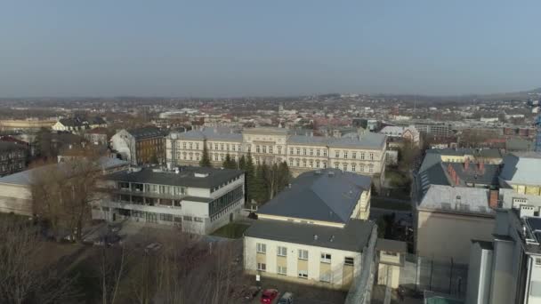 Panorama School Complex Bielsko Biala Luftaufnahme Polen Hochwertiges Filmmaterial — Stockvideo