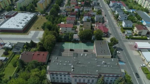 Schöne Ratspromenade Belchatow Luftaufnahme Polen Hochwertiges Filmmaterial — Stockvideo