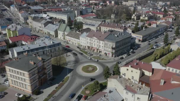 Schöne Kreisverkehr Jaroslaw Luftaufnahme Polen Hochwertiges Filmmaterial — Stockvideo