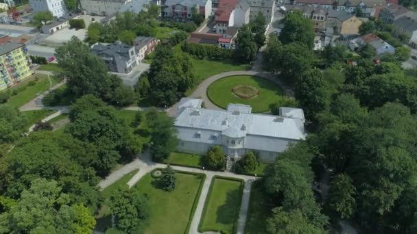 Schöner Schlosspark Olszewskich Belchatow Luftaufnahme Polen Hochwertiges Filmmaterial — Stockvideo