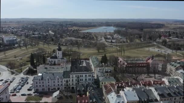 美丽的全景城堡旧城萨莫什克空中观波兰 高质量的4K镜头 — 图库视频影像