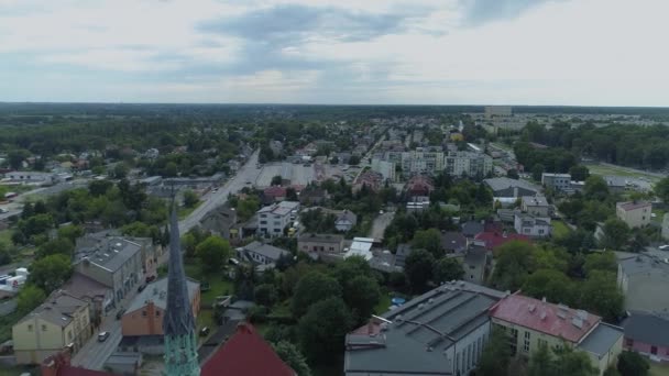 Krásný Kostel Zgierz Aerial View Polsko Vysoce Kvalitní Záběry — Stock video