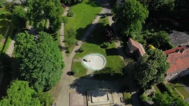 Park Parkı Ziebice Hava Görünümü Polonya. Yüksek kalite 4k görüntü