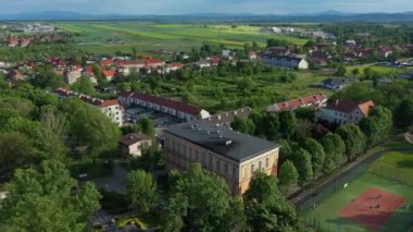 Güzel Panorama Strzegom Hava Görüntüsü Polonya. Yüksek kalite 4k görüntü