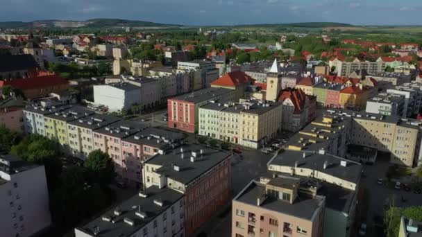 Beautiful Old Town Strzegom Aerial View Poland Vysoce Kvalitní Záběry — Stock video