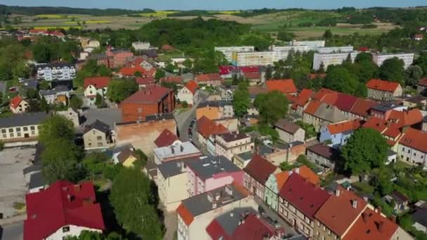 Vista Aérea Bonita Panorama Ziebice Polônia Imagens Alta Qualidade — Vídeo de Stock