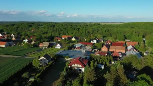 Belas Casas Paisagem Gieraltowiec Vista Aérea Polônia Imagens Alta Qualidade — Vídeo de Stock