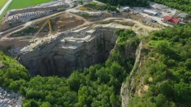 Granit Madeni Strzegom Hava Görüntüsü Polonya. Yüksek kalite 4k görüntü