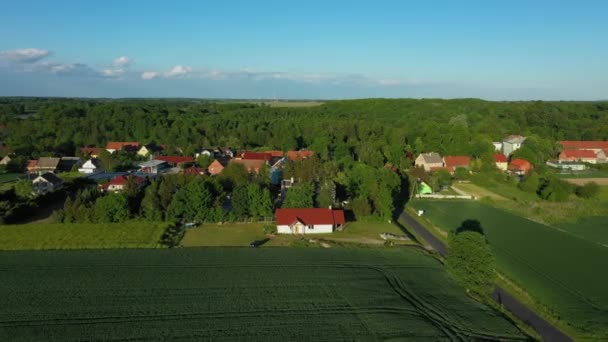 Bela Paisagem Gieraltowiec Vista Aérea Polónia Imagens Alta Qualidade — Vídeo de Stock