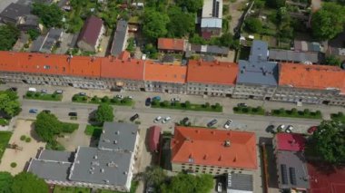 Güzel Sokak Evleri Jawor Havadan Polonya. Yüksek kalite 4k görüntü