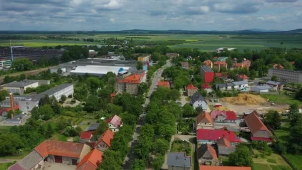 Schöne Panorama Jawor Luftaufnahme Polen Hochwertiges Filmmaterial — Stockvideo