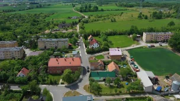 Όμορφο Τοπίο Prochowice Aerial View Πολωνία Υψηλής Ποιότητας Πλάνα — Αρχείο Βίντεο