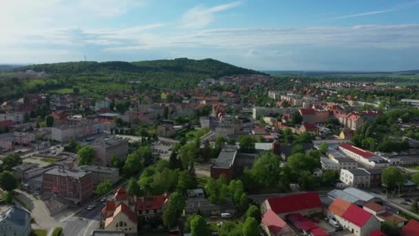 Prachtig Panorama Strzegom Luchtfoto Uitzicht Polen Hoge Kwaliteit Beeldmateriaal — Stockvideo