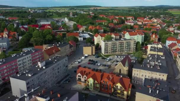 Όμορφη Στέγαση Κτήμα Strzegom Aerial View Πολωνία Υψηλής Ποιότητας Πλάνα — Αρχείο Βίντεο