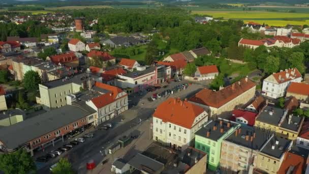 Prachtig Weglandschap Dzierzoniow Luchtfoto Polen Hoge Kwaliteit Beeldmateriaal — Stockvideo