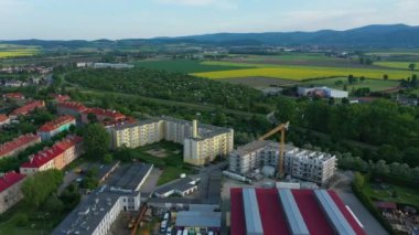 Güzel Panorama Dzierzoniow Hava Manzaralı Polonya. Yüksek kalite 4k görüntü