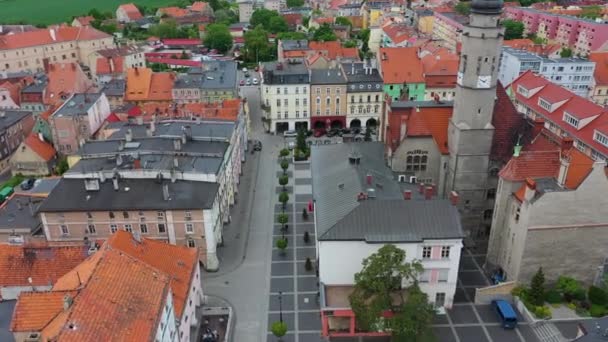 Cidade Velha Bonita Jawor Vista Aérea Polônia Imagens Alta Qualidade — Vídeo de Stock