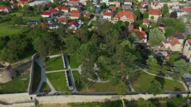 Güzel tepe Strzegom Hava Manzarası Polonya. Yüksek kalite 4k görüntü