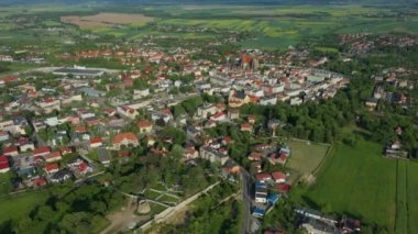 Güzel Panorama Strzegom Hava Görüntüsü Polonya. Yüksek kalite 4k görüntü