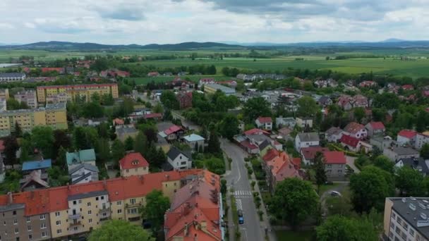 Belas Casas Panorama Jawor Vista Aérea Polónia Imagens Alta Qualidade — Vídeo de Stock