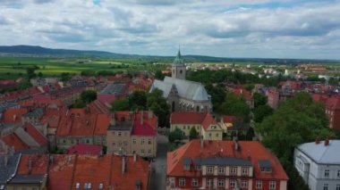Güzel Kilise Panorama Jawor Hava Manzarası Polonya. Yüksek kalite 4k görüntü