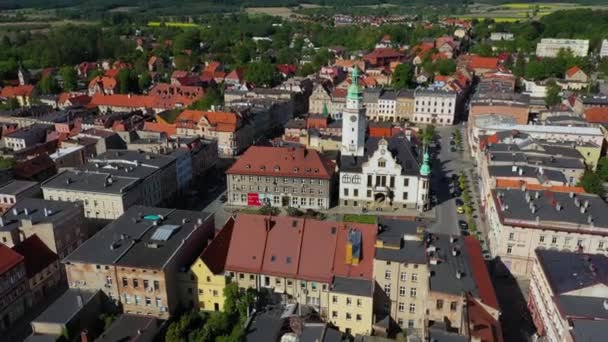Cidade Velha Bonita Ziebice Vista Aérea Polônia Imagens Alta Qualidade — Vídeo de Stock