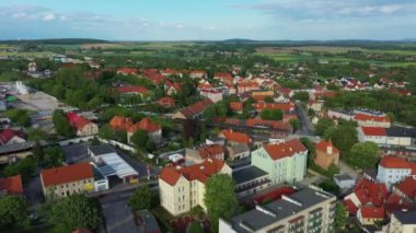 Güzel Panorama Strzegom Hava Görüntüsü Polonya. Yüksek kalite 4k görüntü