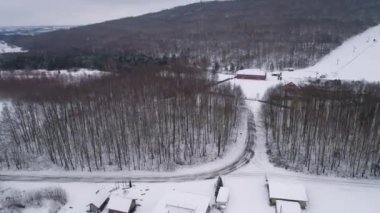 Güzel Orman Dağı Tepesi Gora Kamiensk Hava Manzarası Polonya. Yüksek kalite 4k görüntü