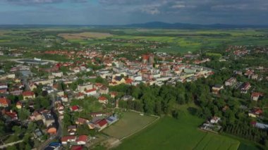 Güzel Panorama Strzegom Hava Görüntüsü Polonya. Yüksek kalite 4k görüntü