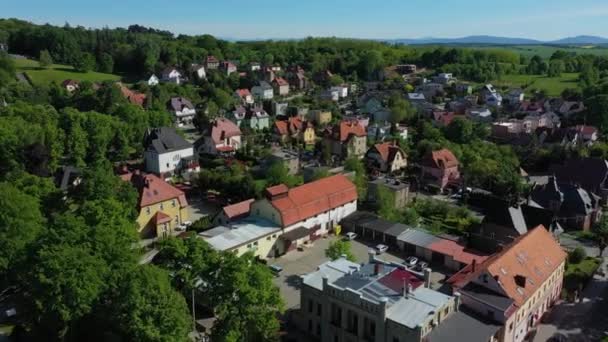 Όμορφο Τοπίο Estate Ziebice Αεροφωτογραφία Πολωνία Υψηλής Ποιότητας Πλάνα — Αρχείο Βίντεο