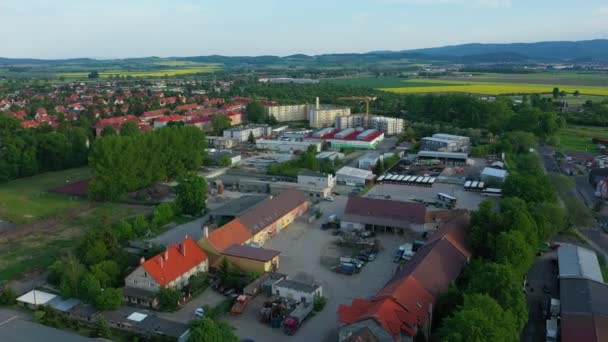 Güzel Panorama Dzierzoniow Hava Manzaralı Polonya Yüksek Kalite Görüntü — Stok video