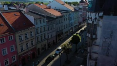 Güzel Eski Şehir Zabkowice Slaskie Hava Manzarası Polonya. Yüksek kalite 4k görüntü