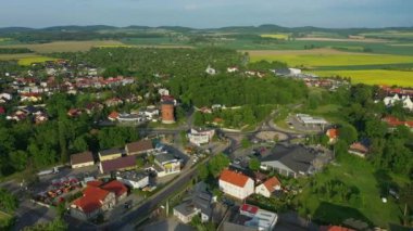 Güzel Panorama Dzierzoniow Hava Manzaralı Polonya. Yüksek kalite 4k görüntü
