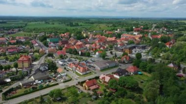 Güzel Manzara Prochowice Hava Manzarası Polonya. Yüksek kalite 4k görüntü